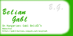 belian gabl business card